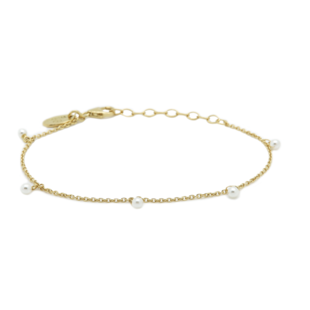 Karma Jewelry Karma armband 94132S Bracelet Hanging pearls 925 sterling zilver - 14k gold plating - 16 + 3 CM