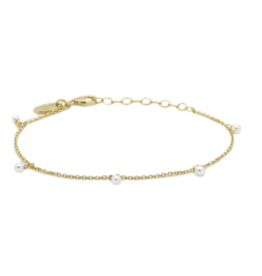 Karma Jewelry Karma armband 94132S Bracelet Hanging pearls 925 sterling zilver - 14k gold plating - 16 + 3 CM