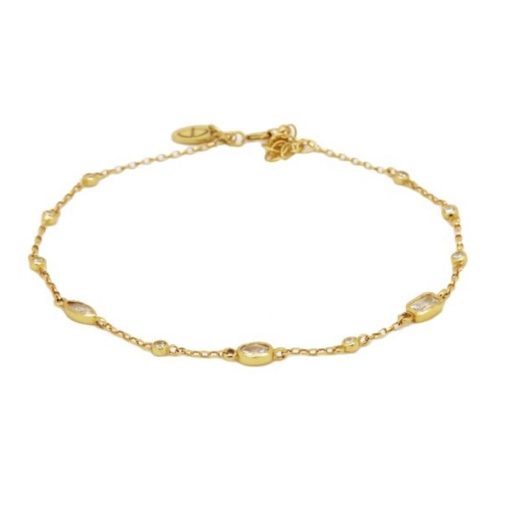 Karma Jewelry Karma Jewelry armband 94150 Bracelet Vintage stones 925 silver gold plated 16 + 3 cm