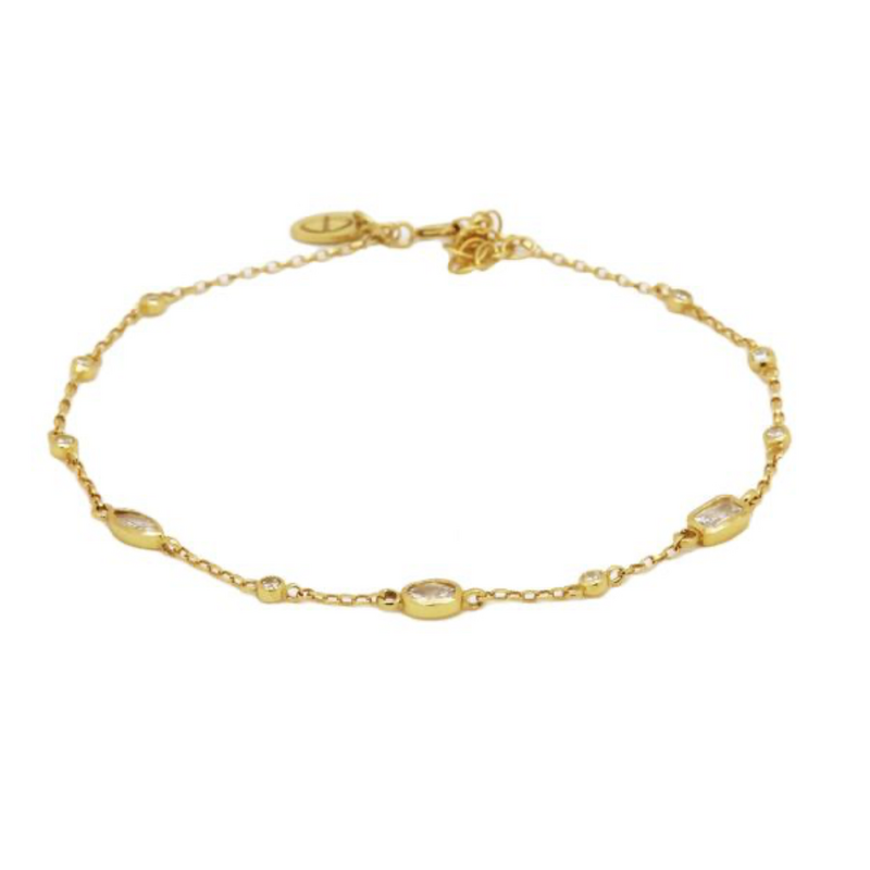 Karma Jewelry Karma Jewelry armband 94150 Bracelet Vintage stones 925 silver gold plated 16 + 3 cm