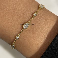 Karma Jewelry Karma Jewelry armband 94150 Bracelet Vintage stones 925 silver gold plated 16 + 3 cm