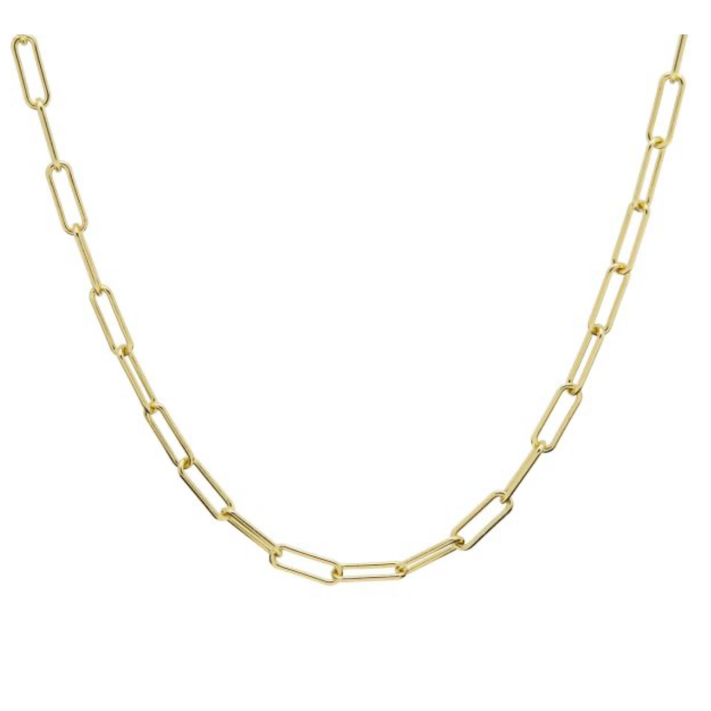 Karma Jewelry Karma Jewelry ketting T271 Necklace Plain Round square 925 sterling zilver 14 gouden plating 38 - 45 CM