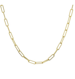 Karma Jewelry Karma Jewelry ketting T271 Necklace Plain Round square 925 sterling zilver 14 gouden plating 38 - 45 CM