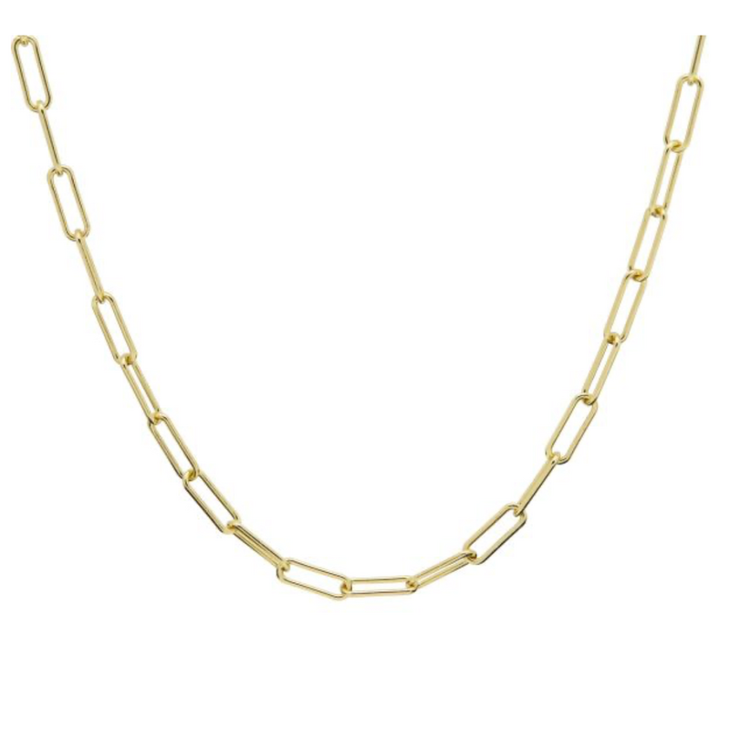 Karma Jewelry Karma Jewelry ketting T271 Necklace Plain Round square 925 sterling zilver 14 gouden plating 38 - 45 CM