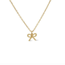 Karma Jewelry Karma Jewelry ketting T331GP Necklace Shelly bow 925 silver gold plated 38 + 7 CM