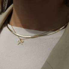 Karma Jewelry Karma Jewelry ketting T331GP Necklace Shelly bow 925 silver gold plated 38 + 7 CM