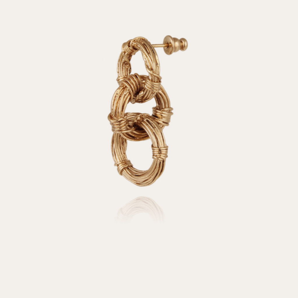 Gas Bijoux Jewelry Gas Bijoux maille ariane dorees earrings gold 3,7 CM - 1.7 CM