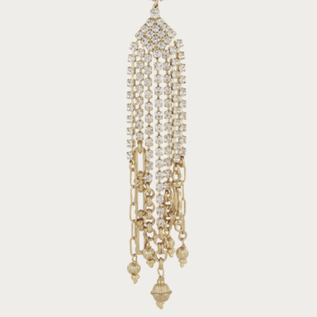 Gas Bijoux Jewelry Gas Bijoux Oorbellen 348997 Bo Grace Strass Earrings gold 11 CM