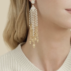 Gas Bijoux Jewelry Gas Bijoux Oorbellen 348997 Bo Grace Strass Earrings gold 11 CM