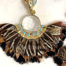 Gas Bijoux Jewelry Gas Bijoux oorbellen 706863 Earrings Boucles d'oreilles Serti Gaia dorées Brown Blue gold 6 / 6,5 CM