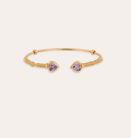Gas Bijoux Jewelry Gas Bijoux armband 711981 Duality Amore strass purple bangle gold