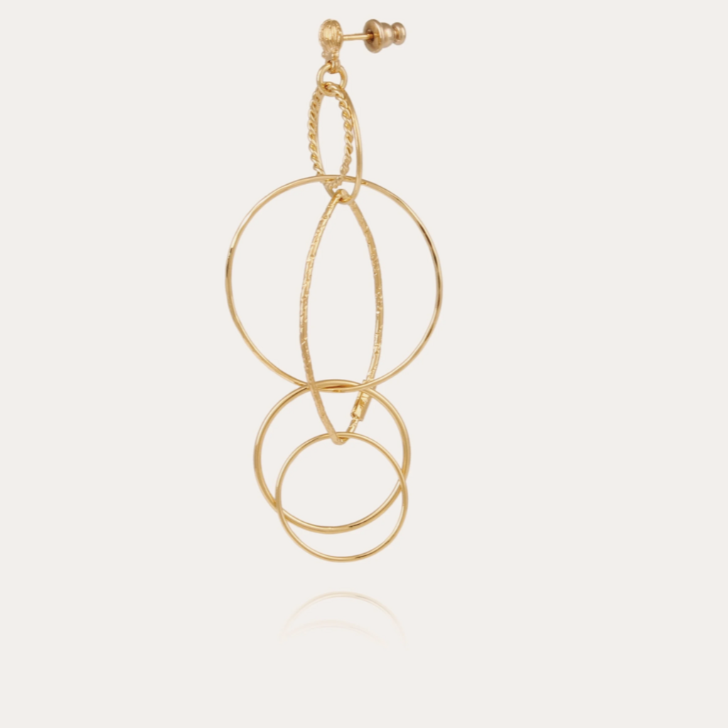 Gas Bijoux Jewelry Gas Bijoux oorbellen 654937 Torsade Mult earrings small size gold 8 CM - 3.5 CM