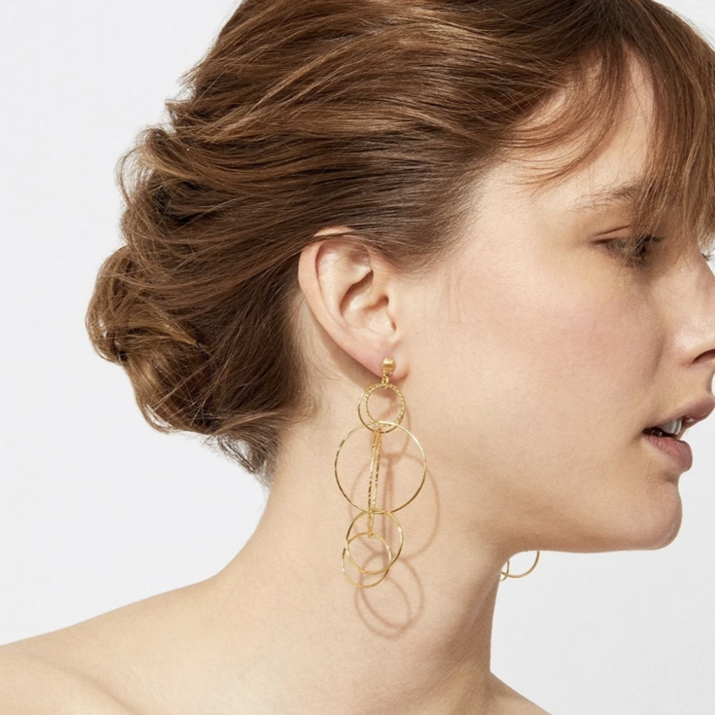 Gas Bijoux Jewelry Gas Bijoux oorbellen 654937 Torsade Mult earrings small size gold 8 CM - 3.5 CM