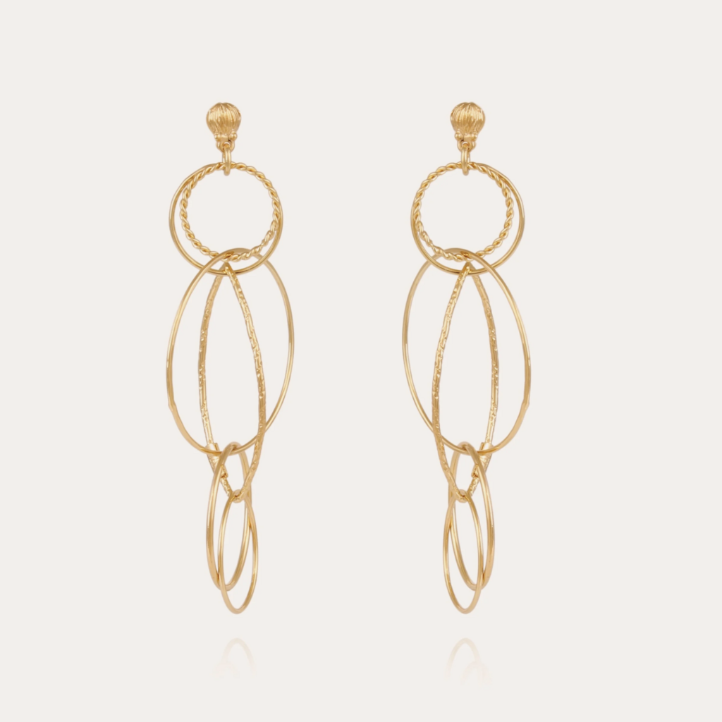 Gas Bijoux Jewelry Gas Bijoux oorbellen 654937 Torsade Mult earrings small size gold 8 CM - 3.5 CM