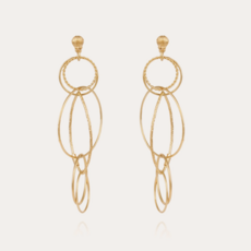 Gas Bijoux Jewelry Gas Bijoux oorbellen 654937 Torsade Mult earrings small size gold 8 CM - 3.5 CM