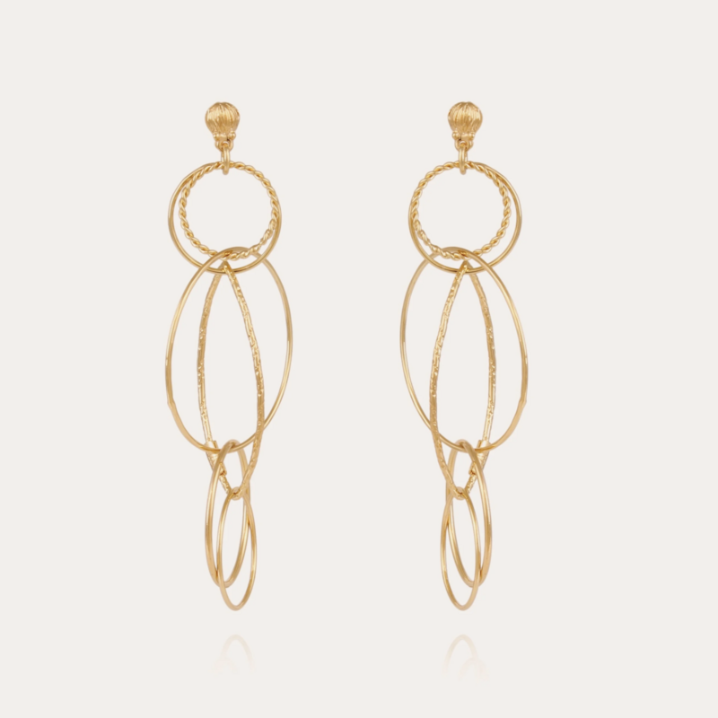 Gas Bijoux Jewelry Gas Bijoux oorbellen 654937 Torsade Mult earrings small size gold 8 CM - 3.5 CM