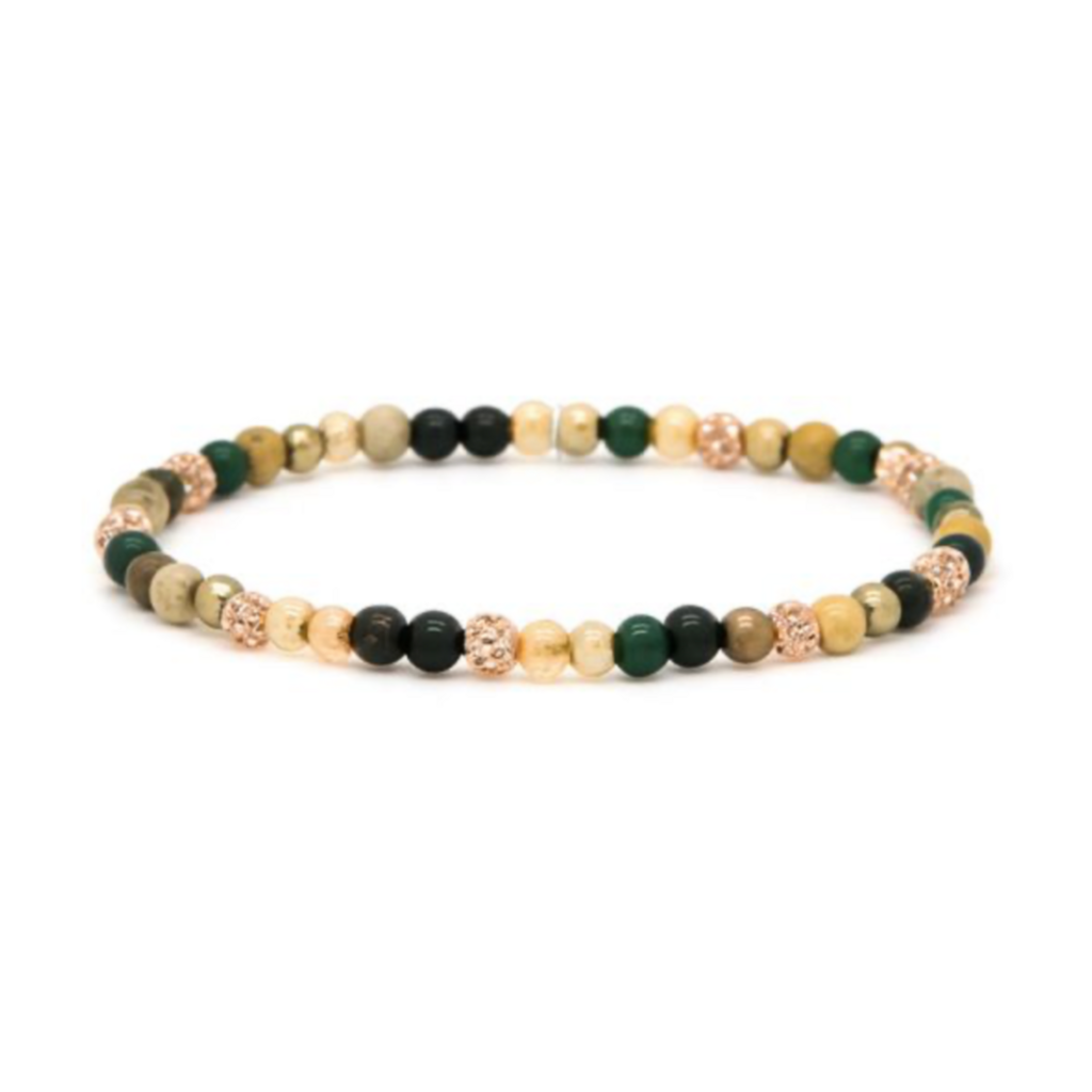 Karma Jewelry Karma Jewelry armband 84673EL Bracelet Spiral Loiza XXS elastic crystal rosegold beads 4 MM