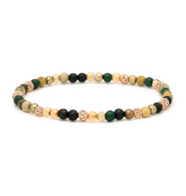 Karma Jewelry Karma Jewelry armband 84673EL Bracelet Spiral Loiza XXS elastic crystal rosegold beads 4 MM