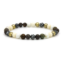 Karma Jewelry Karma Jewelry armband 80173EL Bracelet Spiral Alezia XS elastic crystal hematite beads 6 MM