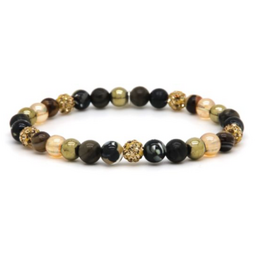 Karma Jewelry Karma Jewelry armband 80188EL Bracelet Spiral Alezia XS elastic crystal hematite beads 6 MM