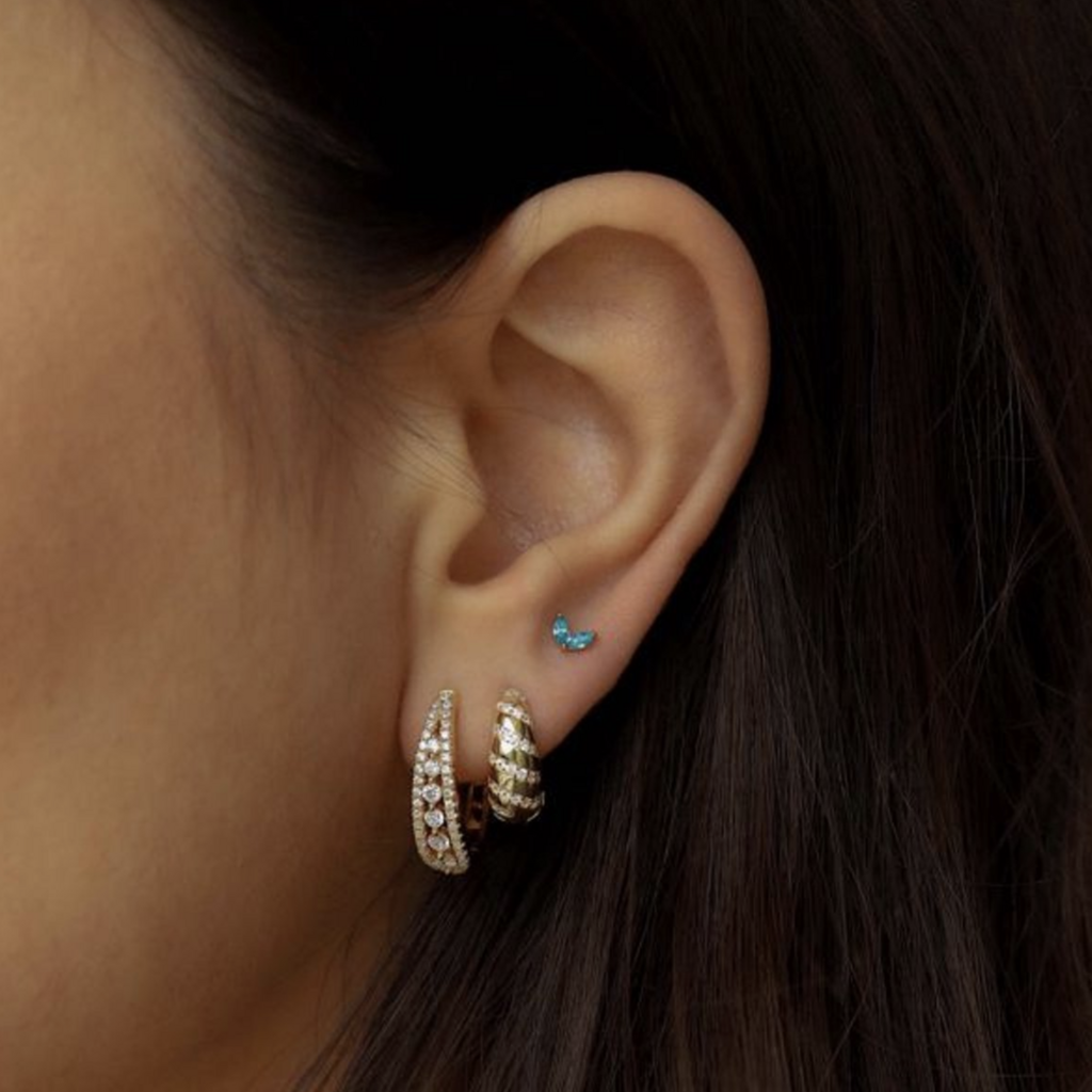 Karma Jewelry Karma Jewelry oorbellen H487GP earrings hinged hoops Lume 925 silver gold plated 15 MM