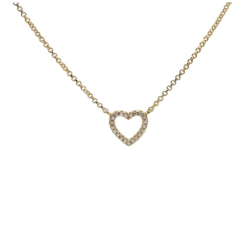 Karma Jewelry Karma Jewelry ketting T305GP Necklace Lilly heart Silver gold plated 45 CM