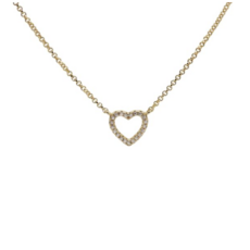 Karma Jewelry Karma Jewelry ketting T305GP Necklace Lilly heart Silver gold plated 45 CM