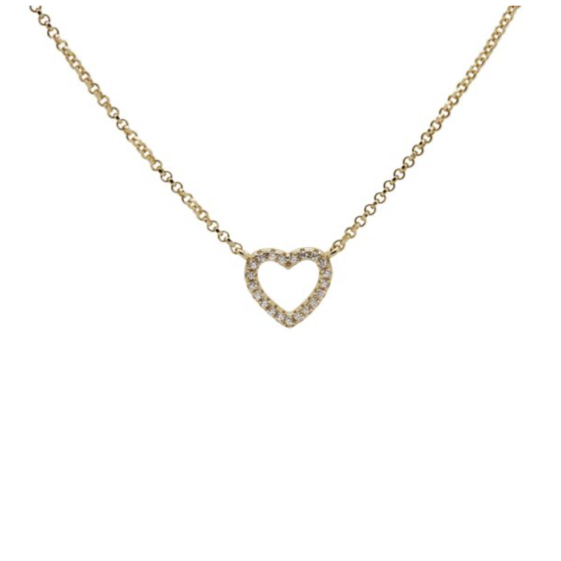 Karma Jewelry Karma Jewelry ketting T305GP Necklace Lilly heart Silver gold plated 45 CM
