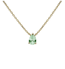 Karma Jewelry Karma Jewelry ketting T304GP_G Necklace Julia Ocean Green 925 silver gold plated 39 + 5 CM