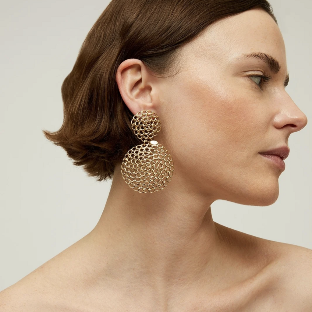 Gas Bijoux Jewelry GAS Bijoux Oorbellen 347439 Onde gourmette earrings gold L 7,5 cm  W 5 cm