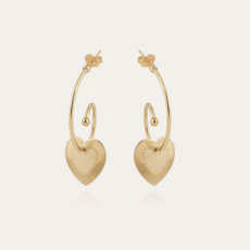 Gas Bijoux Jewelry GAS Bijoux Oorbellen 308156 Earrings Celine love mini Gold - L 4 CM hart 1,8 CM