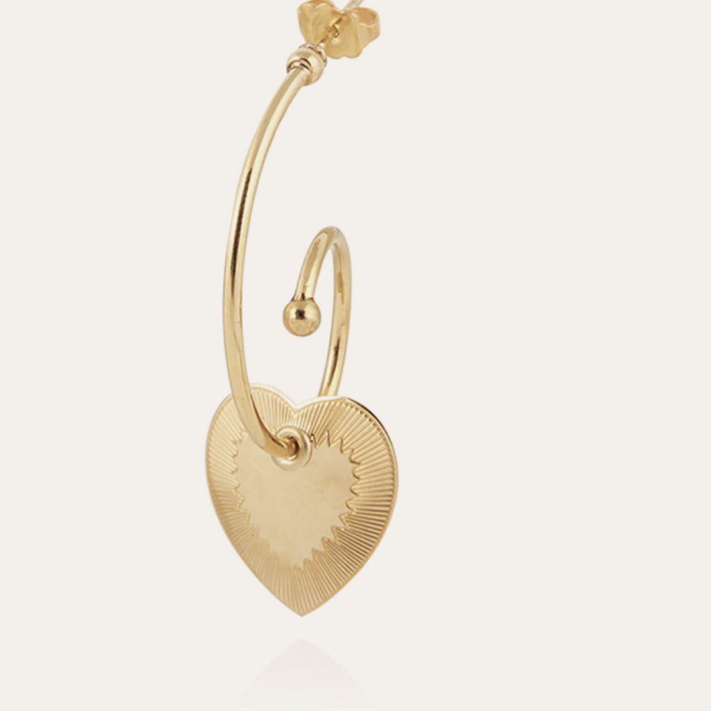 Gas Bijoux Jewelry GAS Bijoux Oorbellen 308156 Earrings Celine love mini Gold - L 4 CM hart 1,8 CM