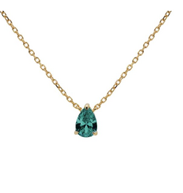 Karma Jewelry Karma Jewelry ketting T304_TB Necklace Julia Teal Blue 925 silver 14k gold plated 39 + 5 CM