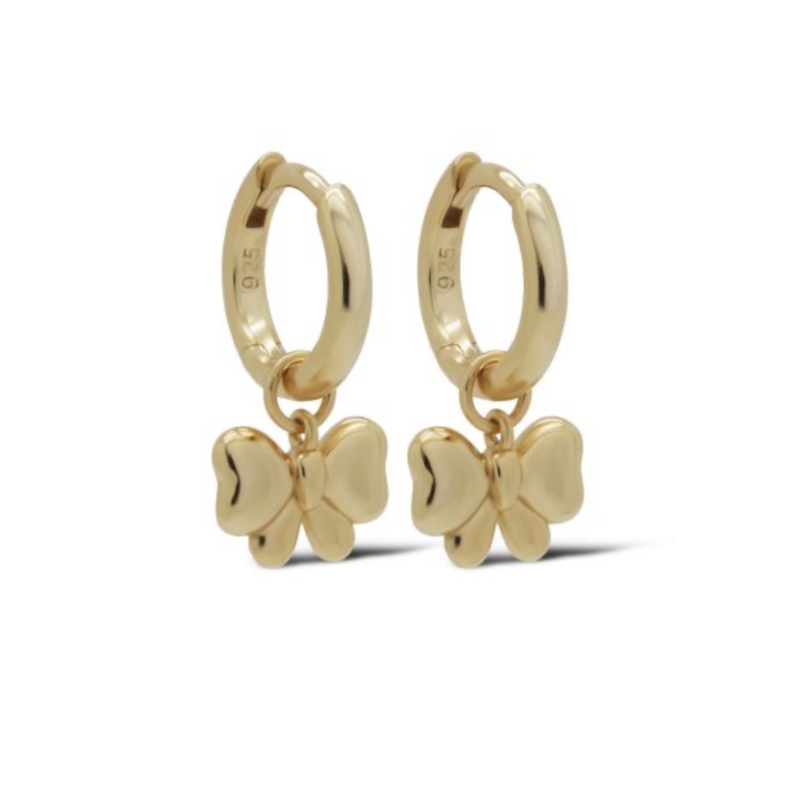 Karma Jewelry Karma Jewelry oorbellen  A156GP Earrings Hoops belle Bow 925 silver 14k gold plated - 22 MM