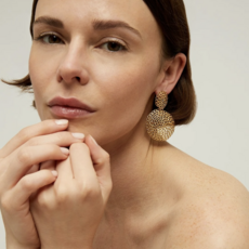 Gas Bijoux Jewelry Gas Bijoux oorbellen 396459 Onde Gourmette earrings small size gold - L 5,3 cm  W 4 cm