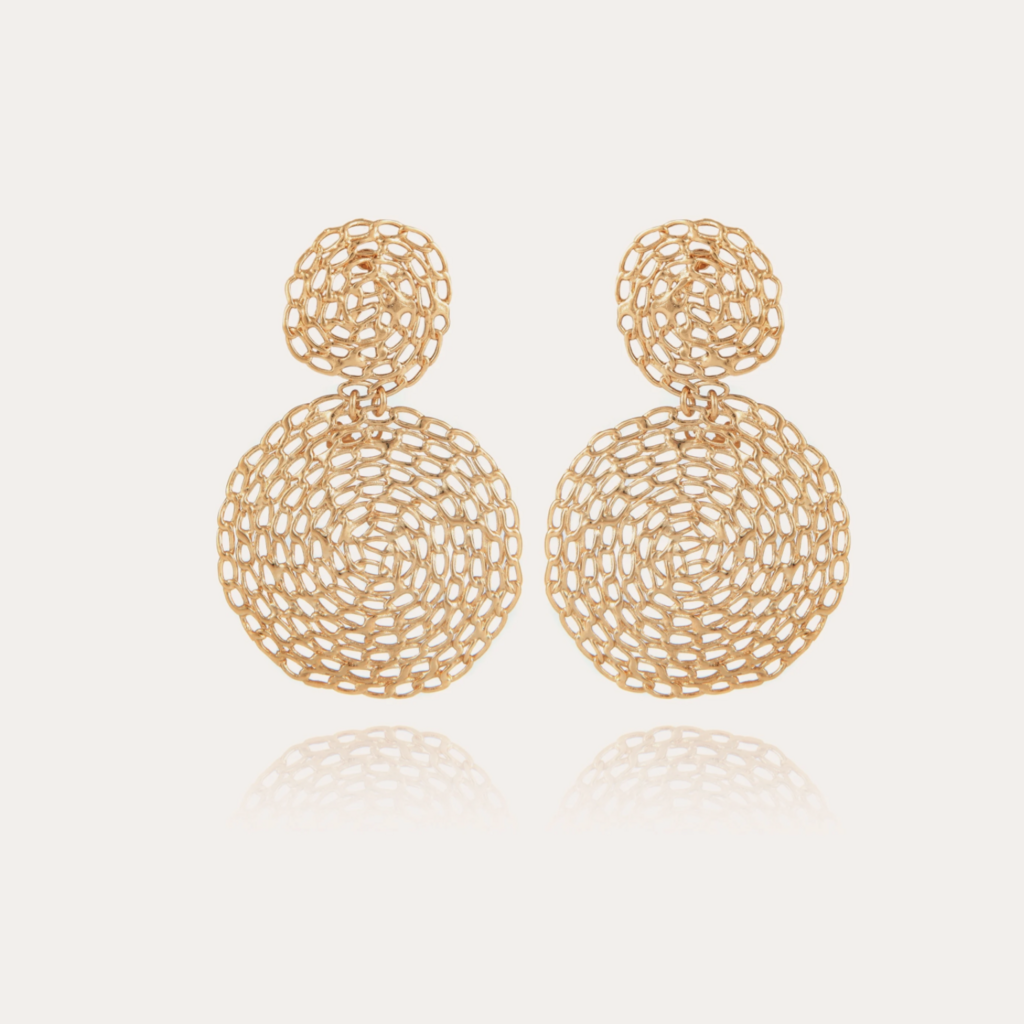 Gas Bijoux Jewelry Gas Bijoux oorbellen 396459 Onde Gourmette earrings small size gold - L 5,3 cm  W 4 cm