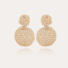Gas Bijoux Jewelry Gas Bijoux oorbellen 396459 Onde Gourmette earrings small size gold - L 5,3 cm  W 4 cm