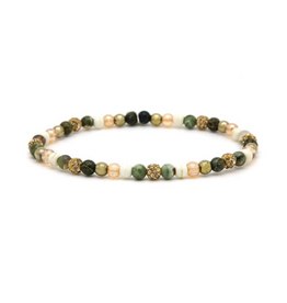 Karma Jewelry Karma Jewelry armband 84678EL Bracelet Spiral XXS elastic crystal rosegold beads 4 MM