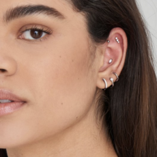 Ania Haie Ania Haie oorbellen E035-15H silver opal huggie hoop S