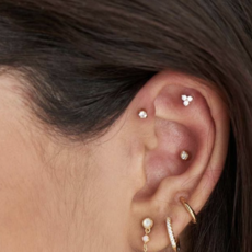 Ania Haie Ania Haie ear edit piercing E035-06H silver sparkle bezel barbell single Earring