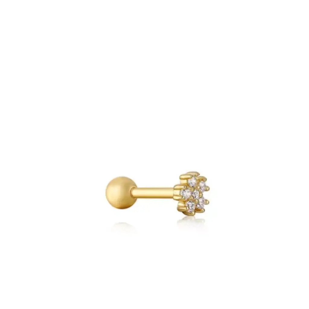 Ania Haie Ania Haie ear piercing E035-10G gold sparkle flower single