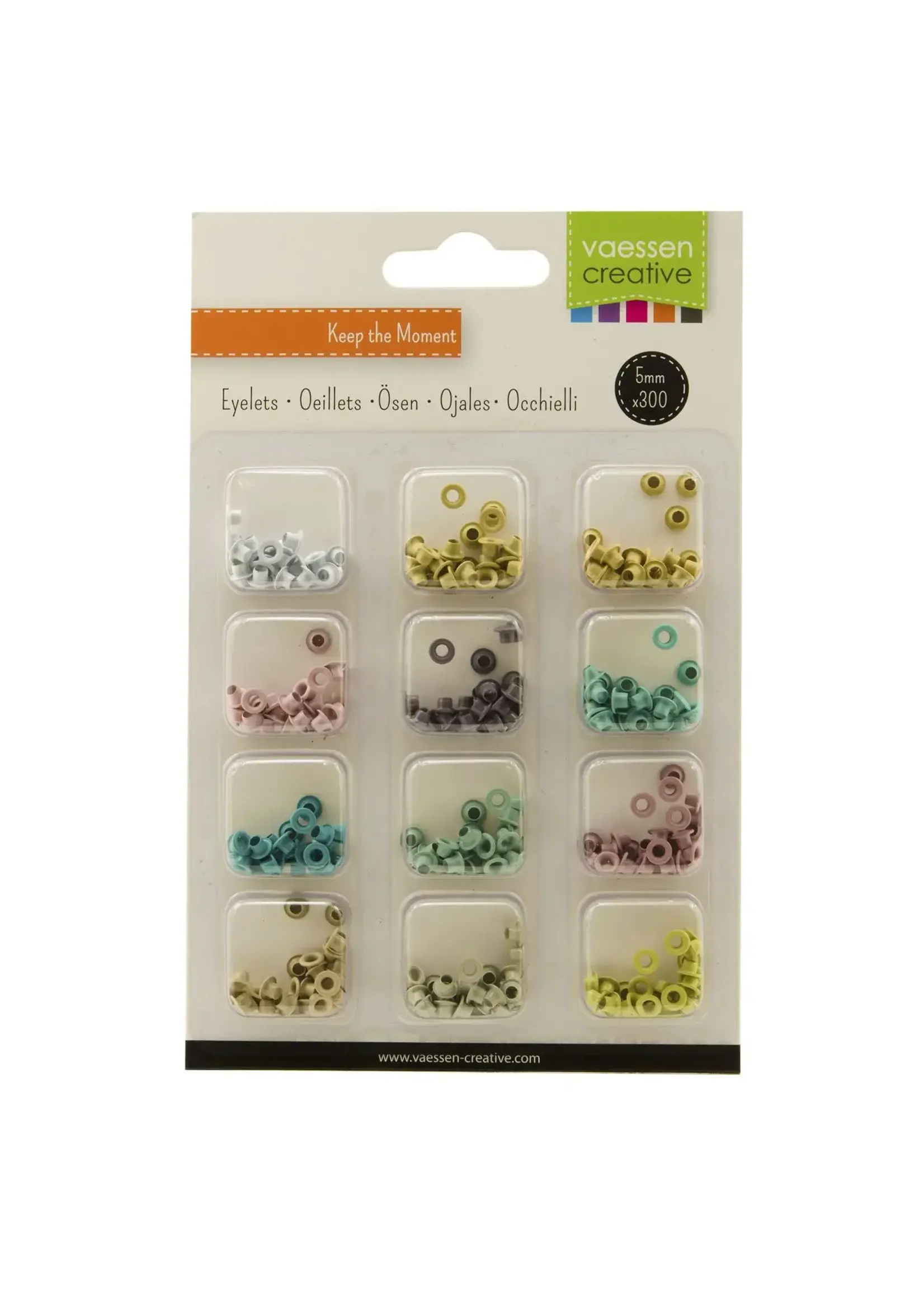 Vaessen Vaessen Creative • Eyelets Pastel 12 kleuren Ø5mm Vaessen Creative10824-01