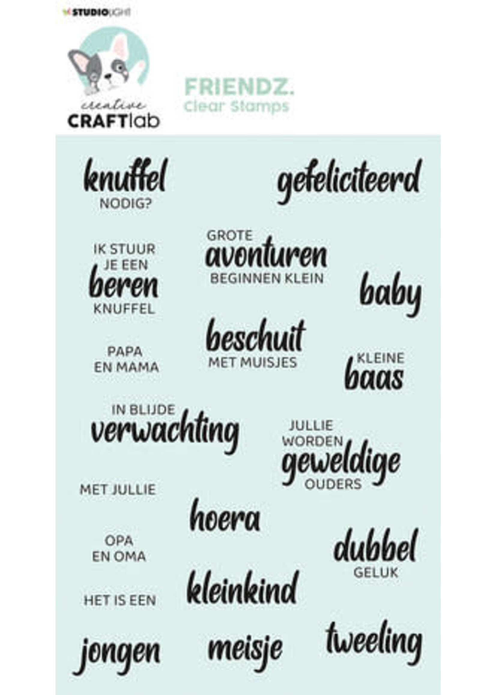 Craftlab Friendz Clear Stamps Baby Tekst NL (CCL-FR-STAMP164)