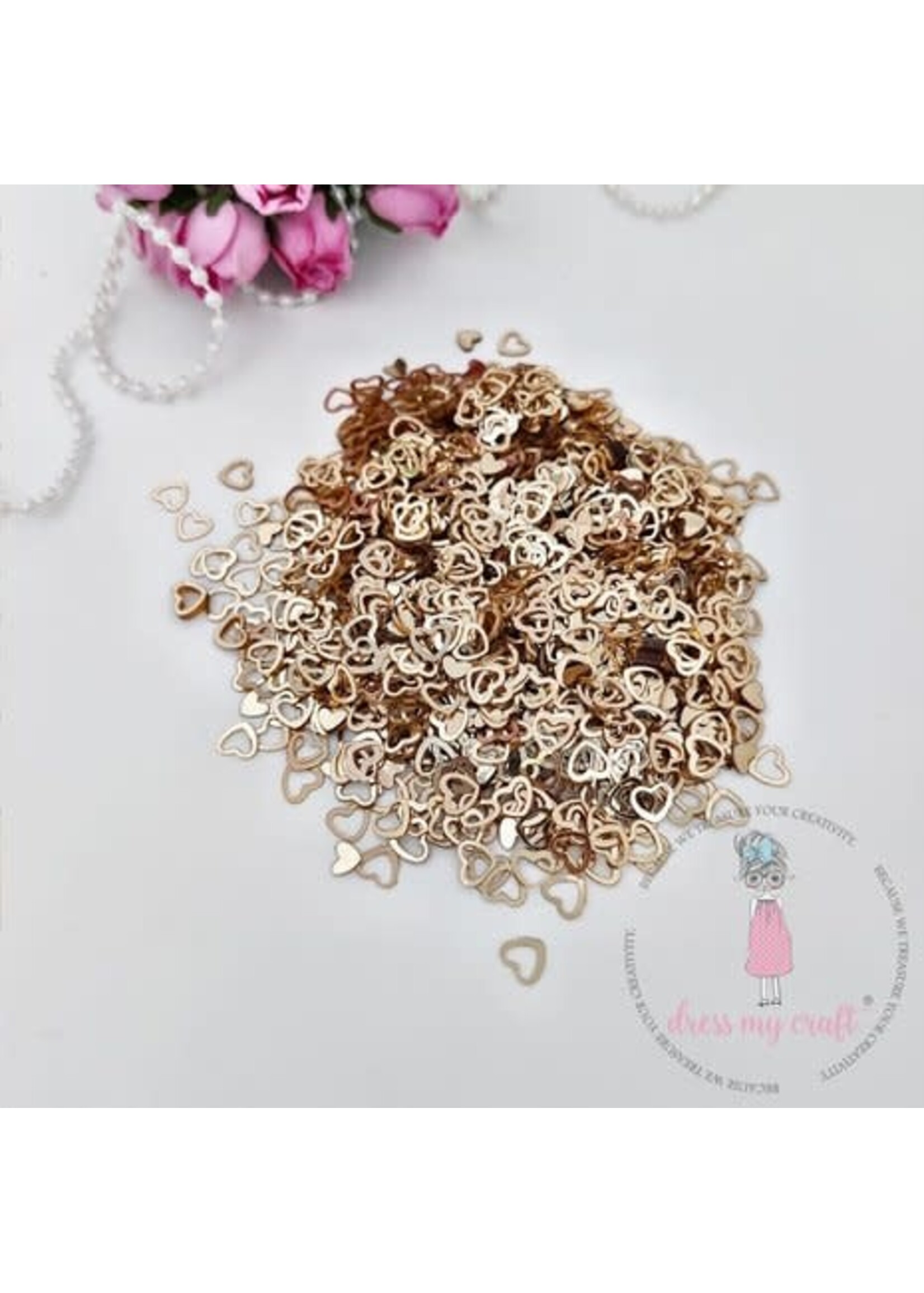 Dress my craft Sequins Golden Heart 8g (DMCS4636)