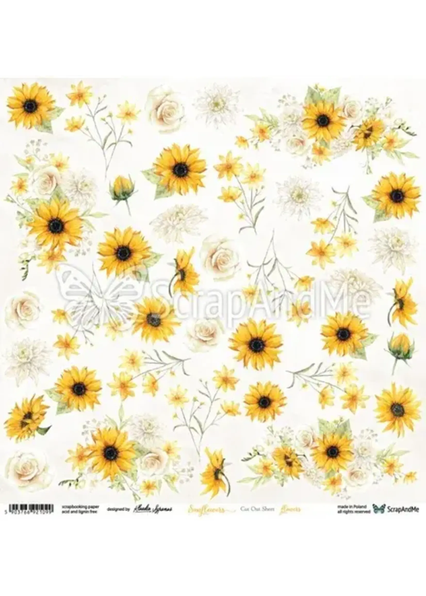Scrap and Me S&M Sunflowers Flowers - Arkusz Do Wycinania