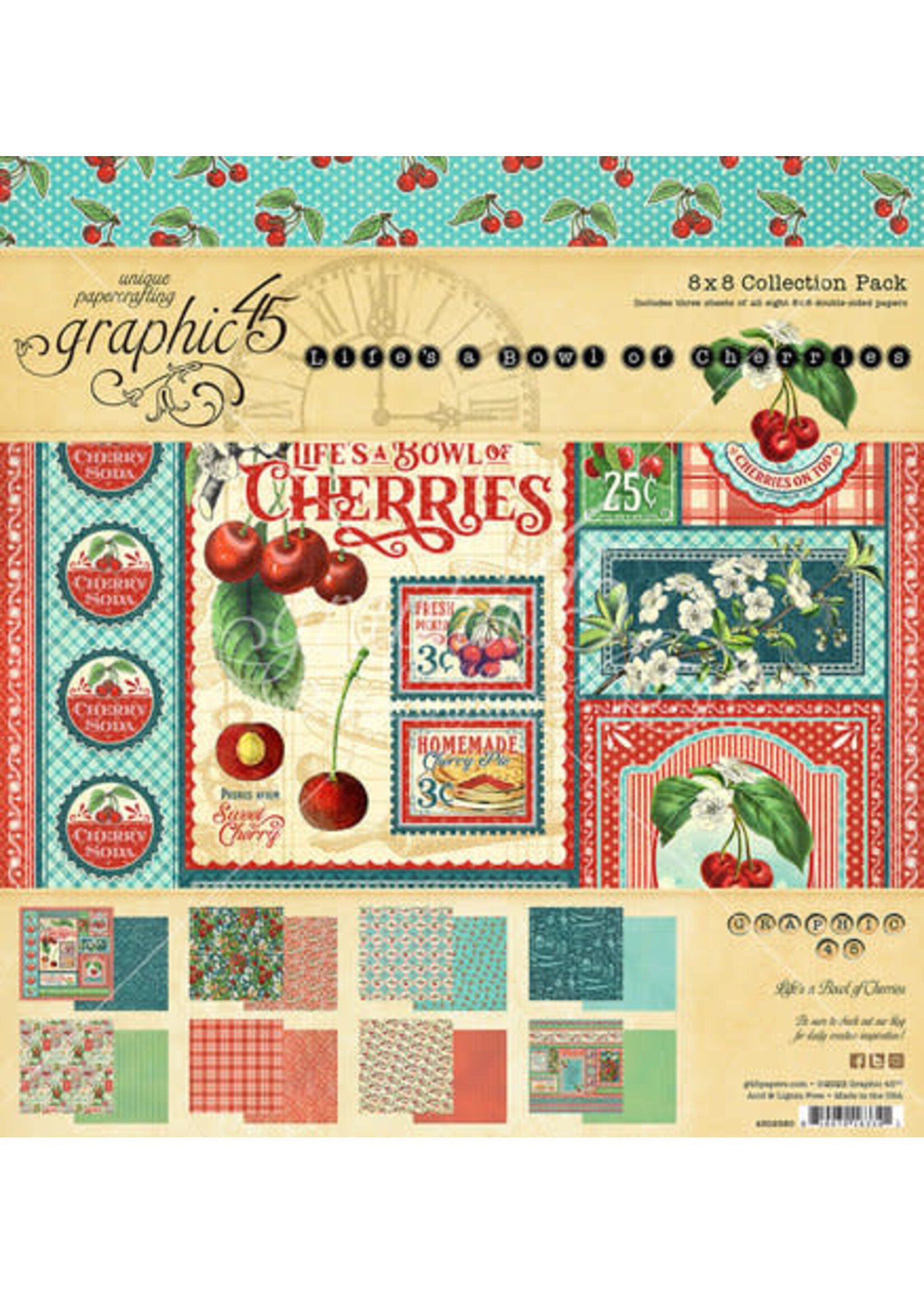 Graphic45 Life's a Bowl of Cherries 8x8 Inch Collection Pack (4502580)