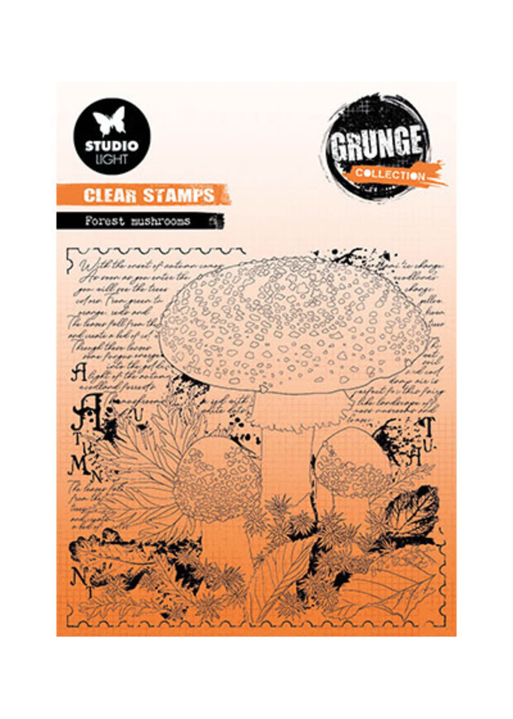 Studio Light SL-GR-STAMP453 - Forrest Mushrooms Grunge collection nr.453