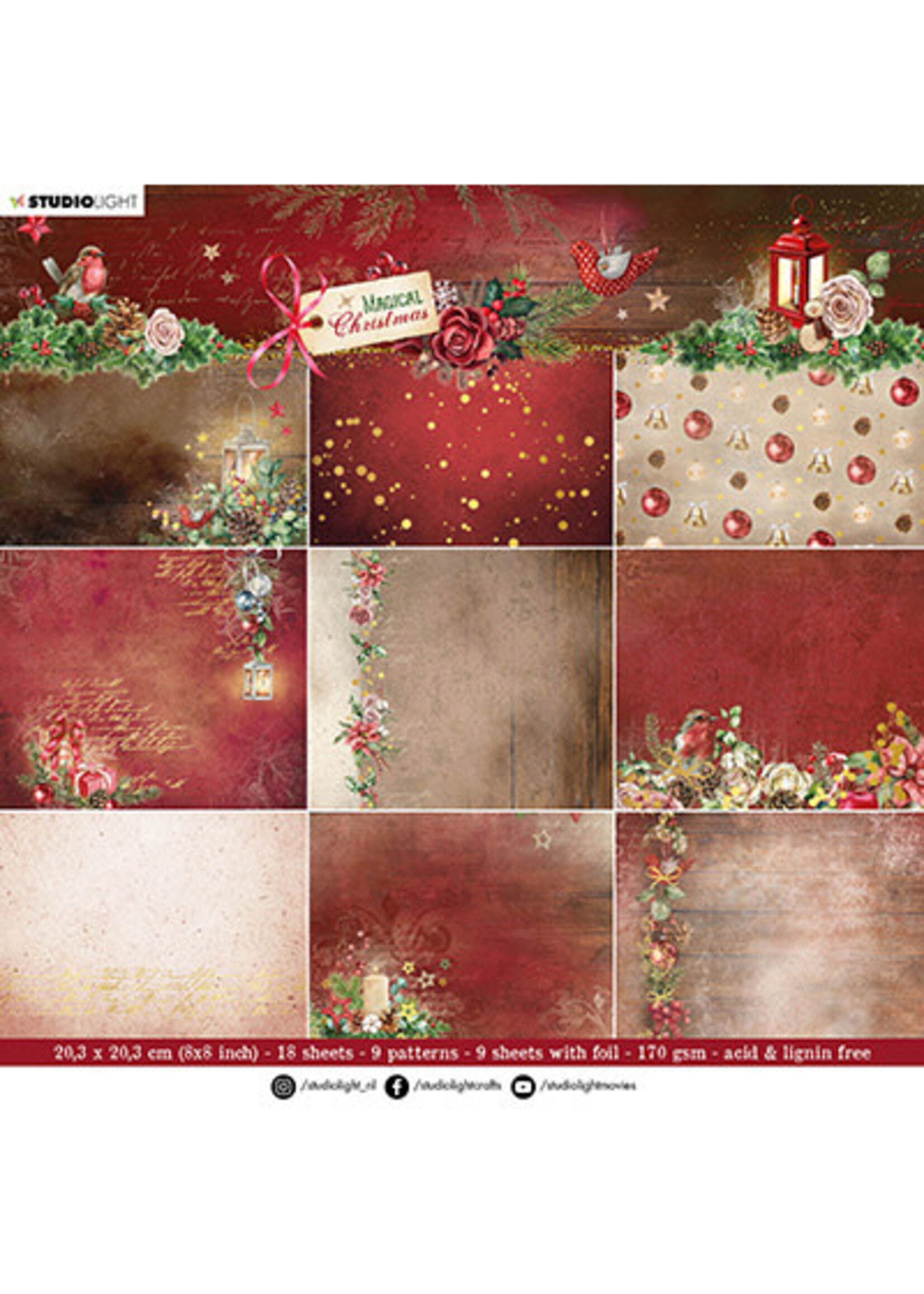 Studio Light SL-MC-PP102 - Paper Pad Backgrounds Magical Christmas nr.102