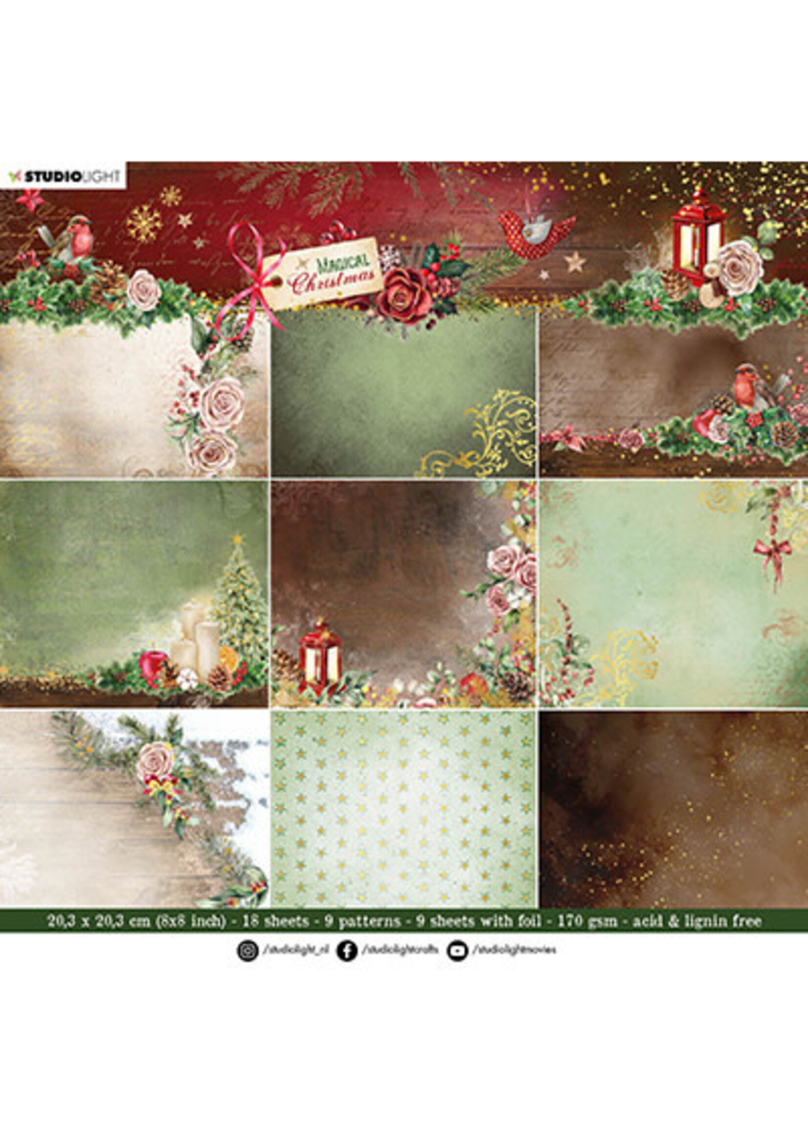 Studio Light SL-MC-PP103 - Paper Pad Backgrounds Magical Christmas nr.103