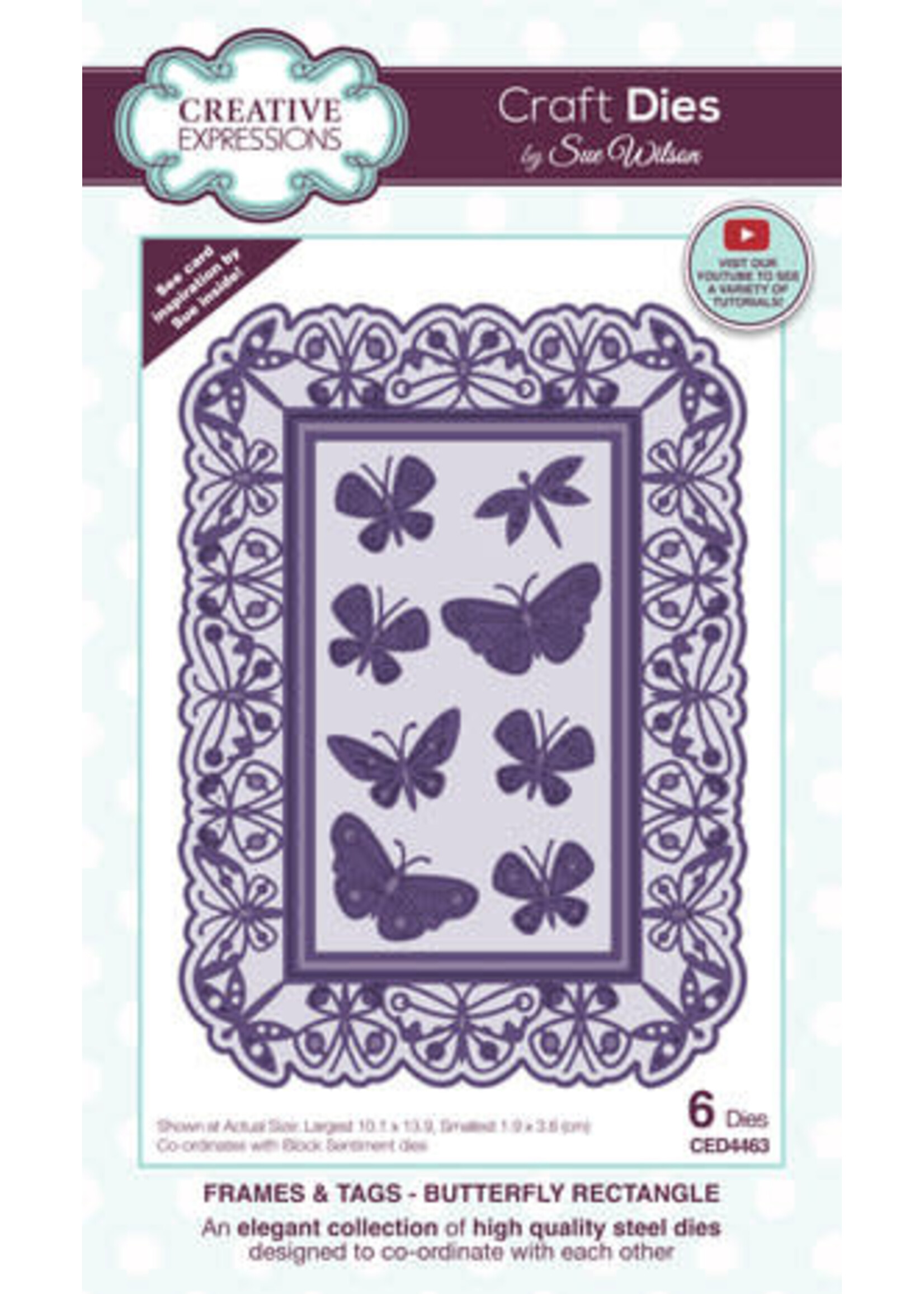 Sue Wilson Sue Wilson Craft Die Frames & Tags Butterfly Rectangle (CED4463)